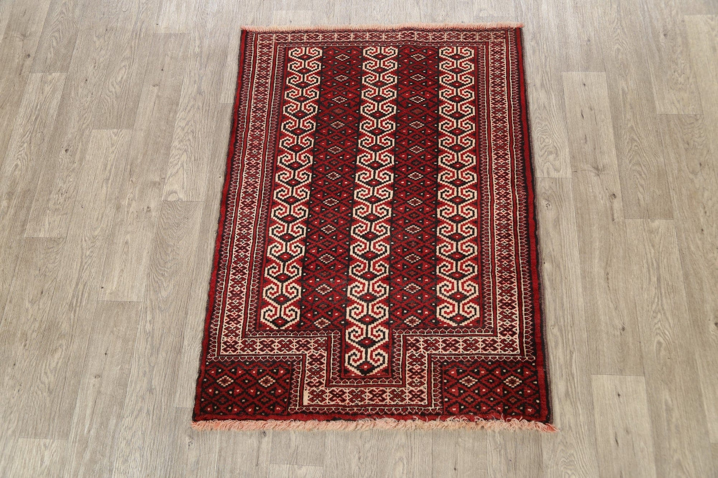 Geometric Balouch Persian Area Rug 3x4