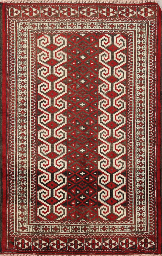 Geometric Balouch Persian Area Rug 3x4