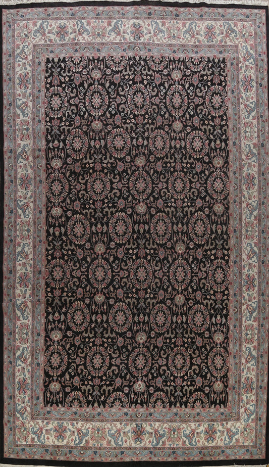 All-Over Black Kashan Oriental Area Rug 12x18 Large