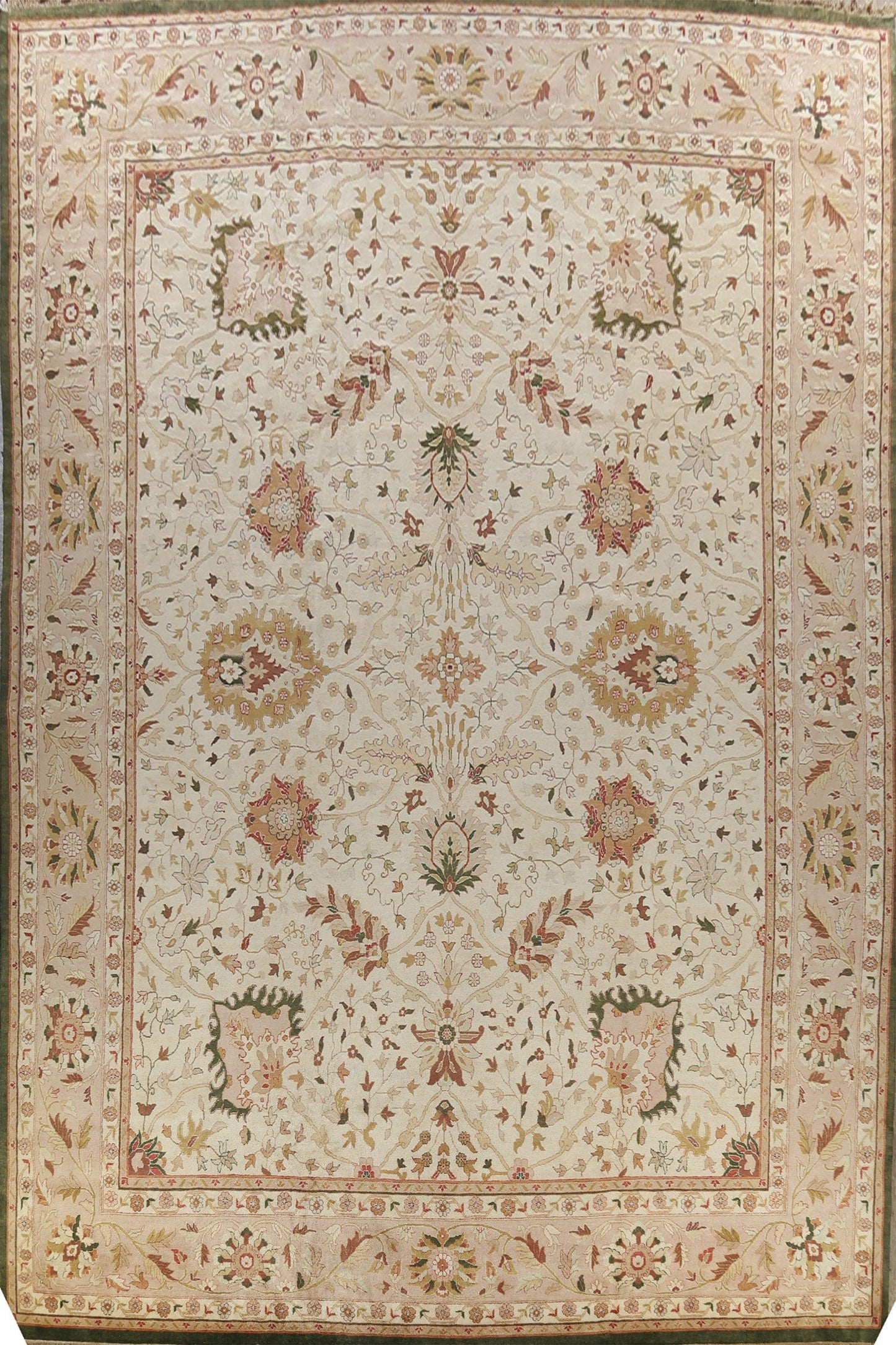 100% Vegetable Dye Large Agra Oriental Area Rug 17x22