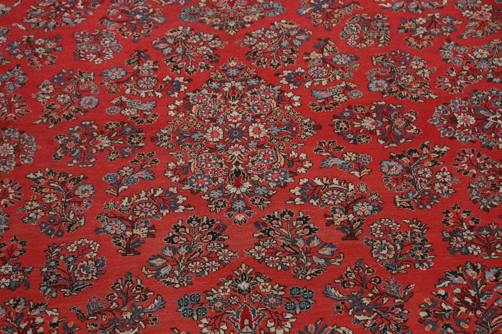 100% Vegetable Dye Floral Sarouk Persian Area Rug 11x18