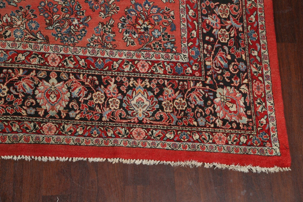 100% Vegetable Dye Floral Sarouk Persian Area Rug 11x18