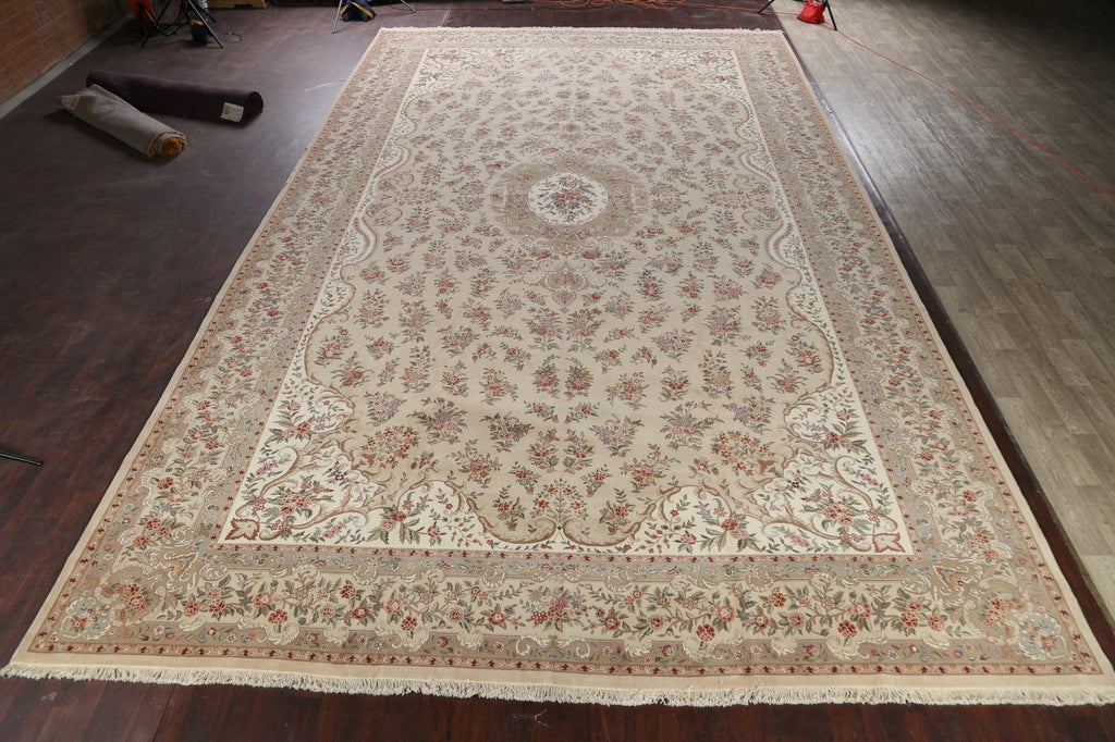 Large Vegetable Dye Floral Aubusson Oriental Area Rug 14x24