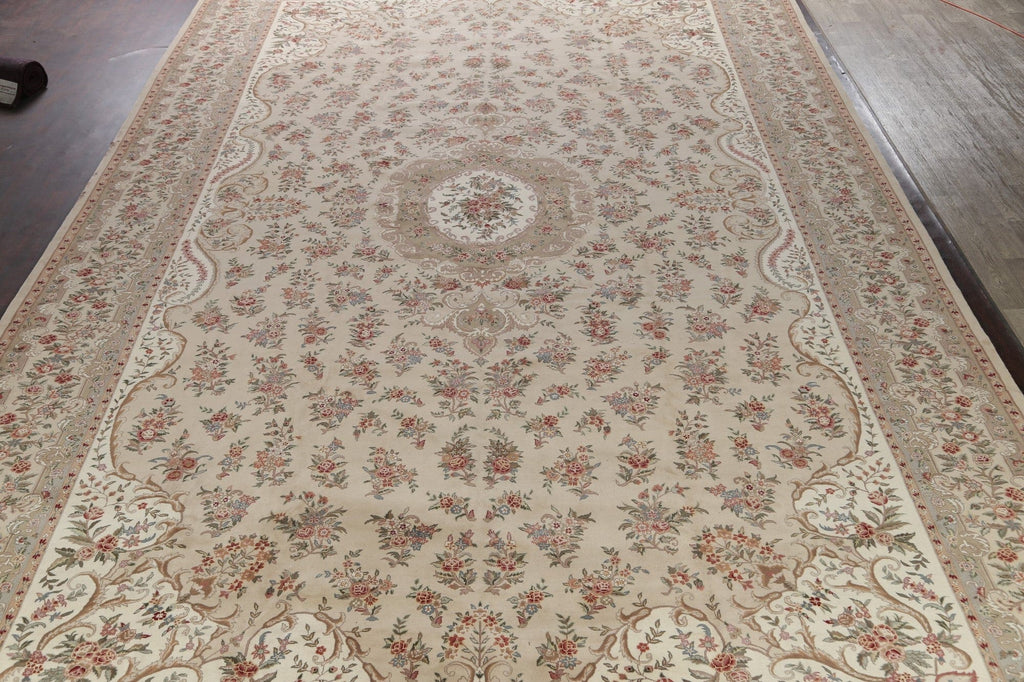 Large Vegetable Dye Floral Aubusson Oriental Area Rug 14x24