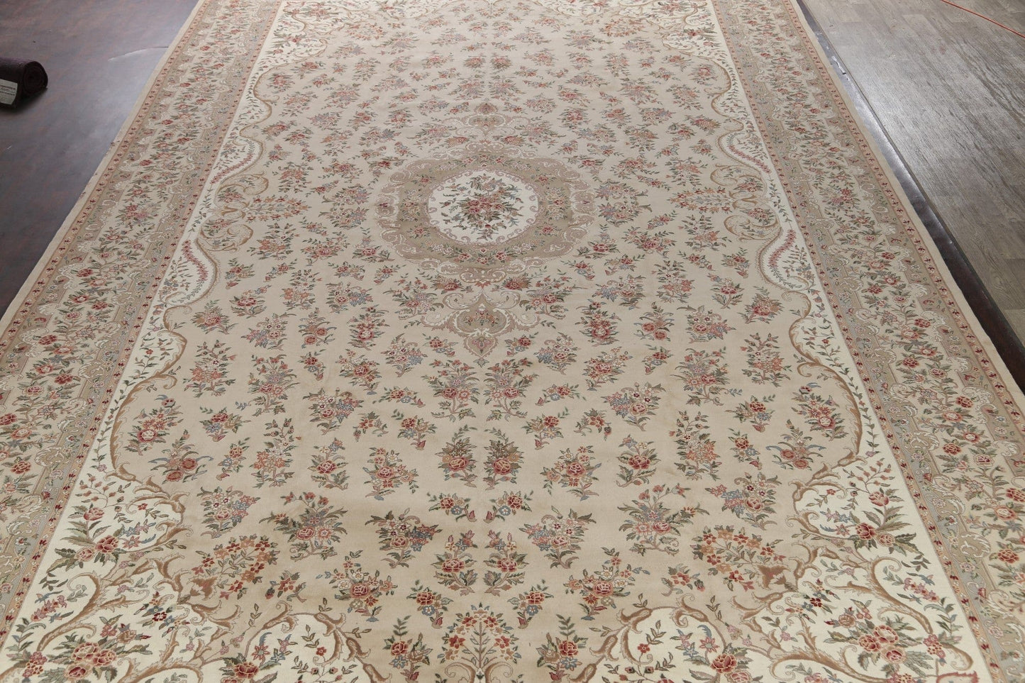 Large Vegetable Dye Floral Aubusson Oriental Area Rug 14x24