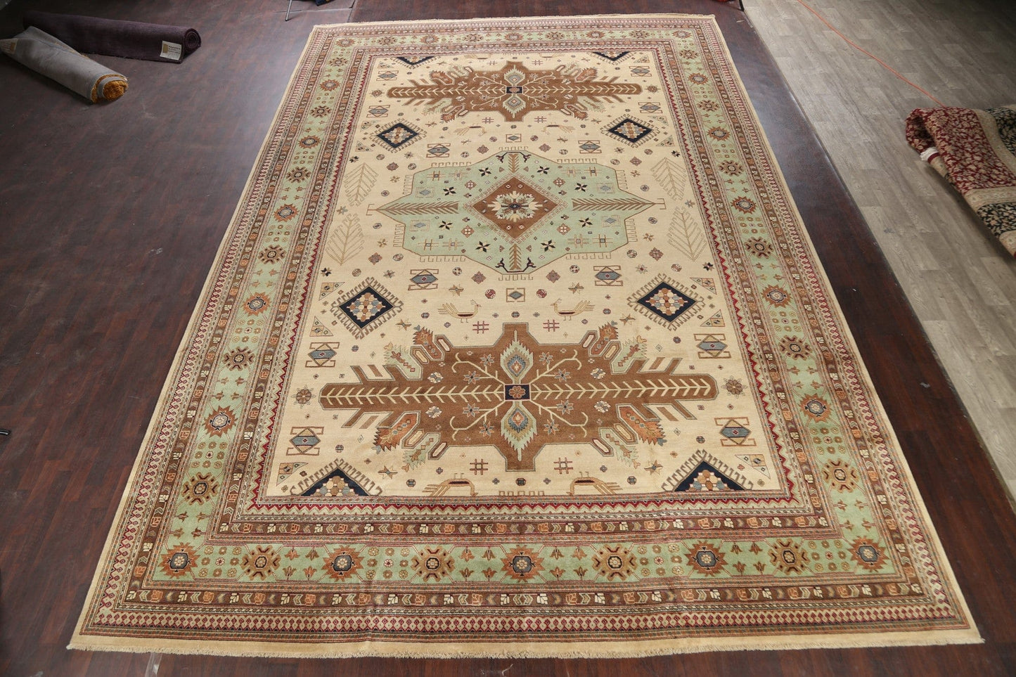 100% Vegetable Dye Super Kazak Oriental Area Rug 12x18