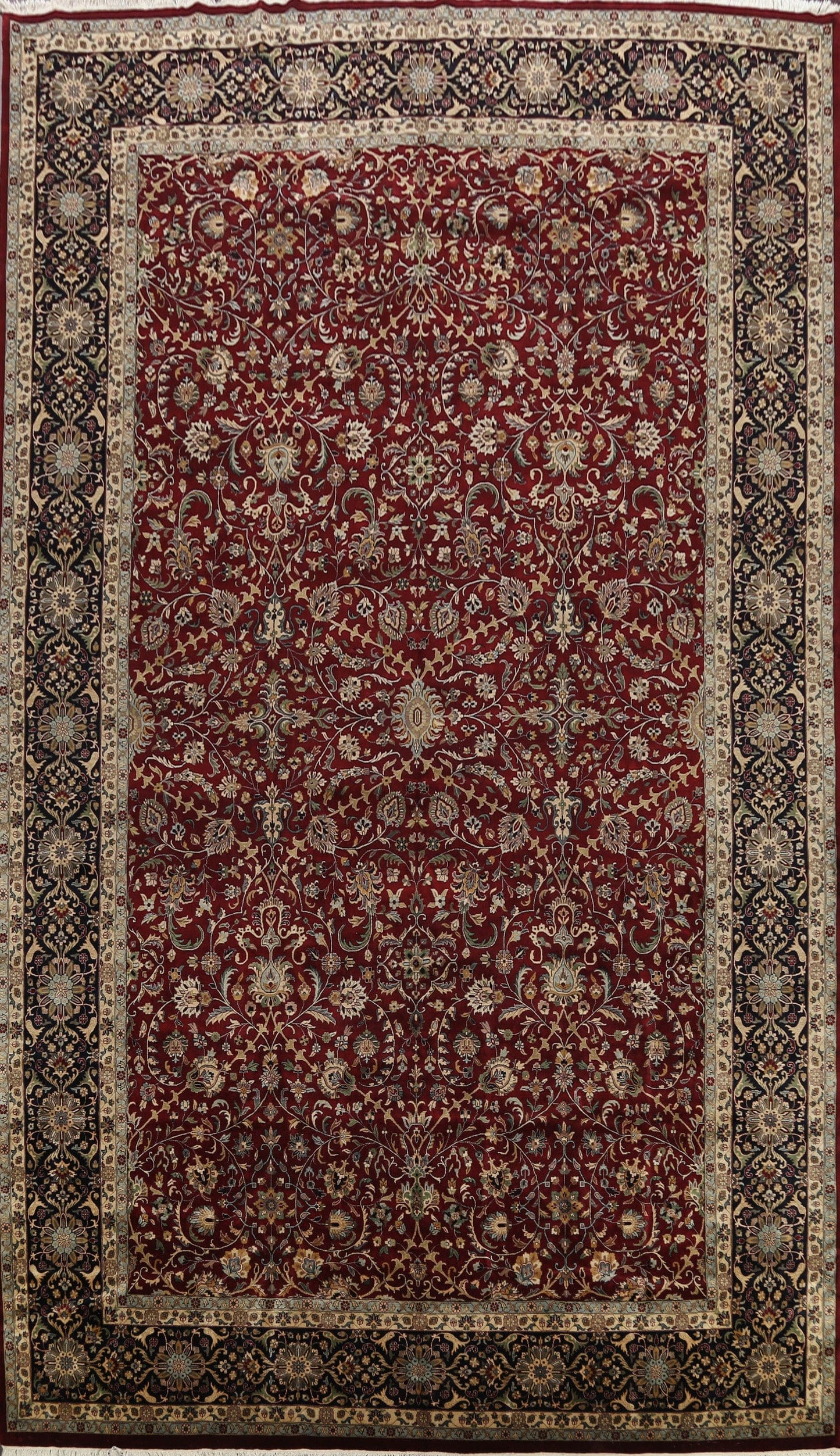 100% Vegetable Dye Large Sarouk Oriental Area Rug 12x18