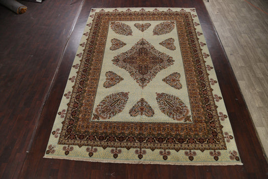 100% Vegetable Dye Floral Tabriz Persian Area Rug 10x14