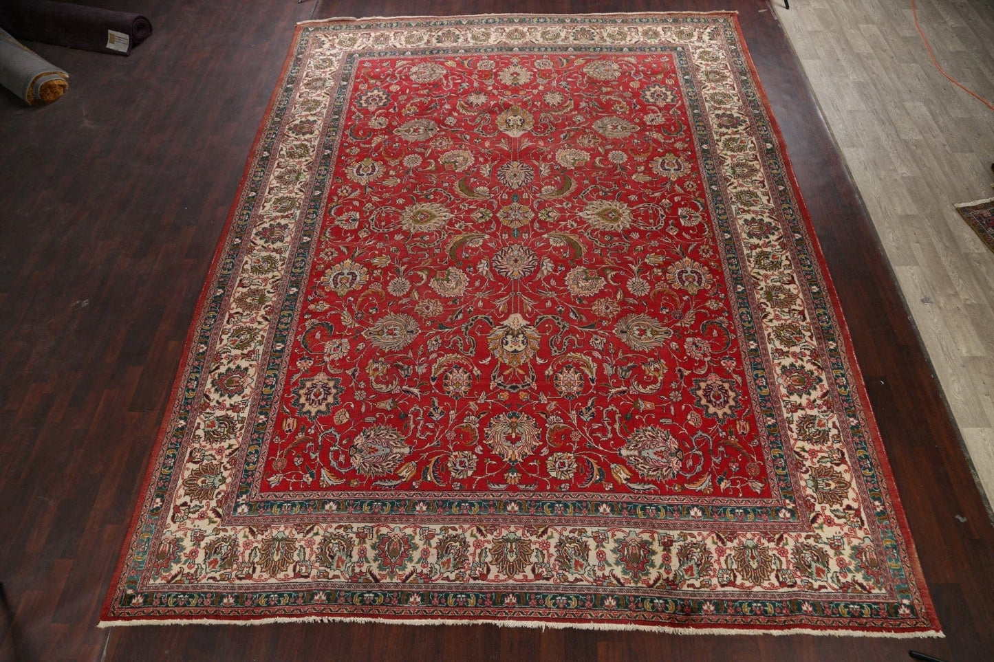 Floral Red Tabriz Persian Area Rug 11x15