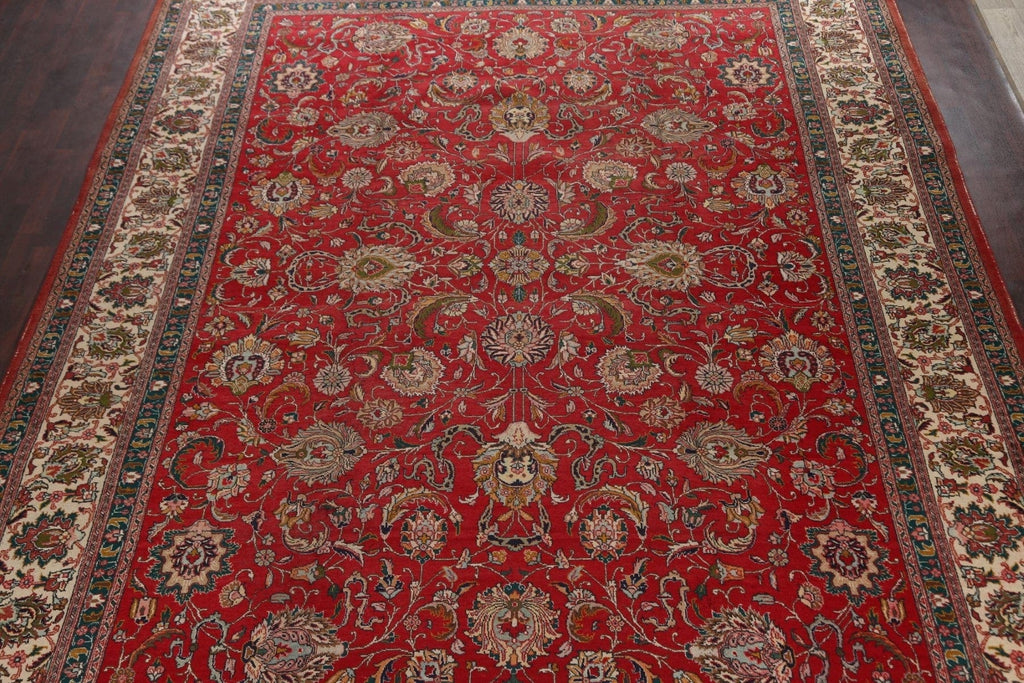 Floral Red Tabriz Persian Area Rug 11x15