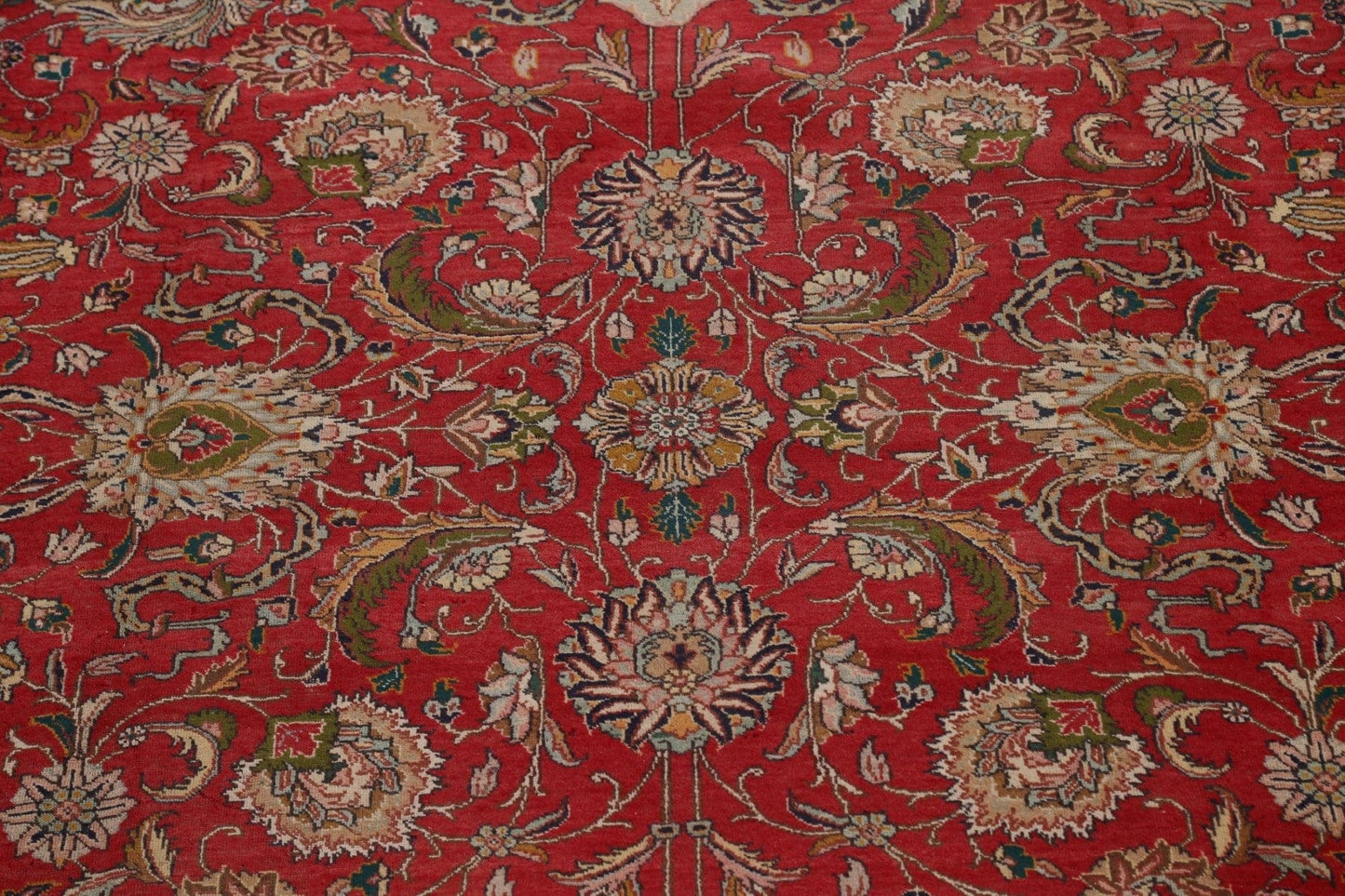 Floral Red Tabriz Persian Area Rug 11x15