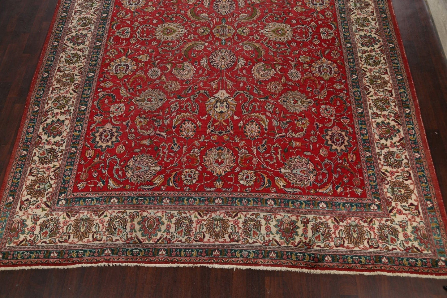 Floral Red Tabriz Persian Area Rug 11x15