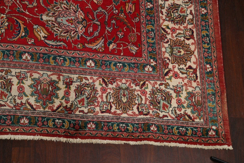 Floral Red Tabriz Persian Area Rug 11x15