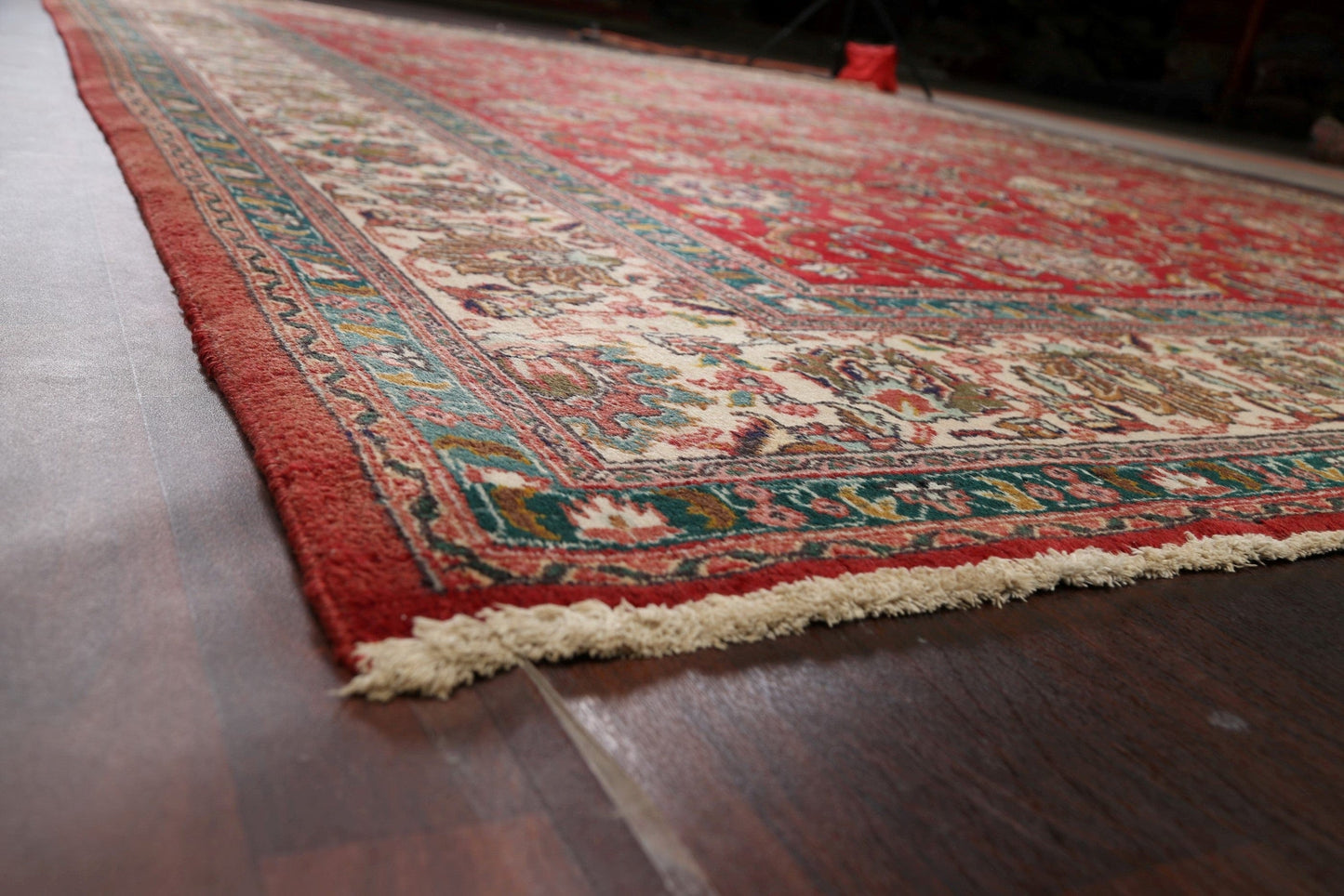 Floral Red Tabriz Persian Area Rug 11x15