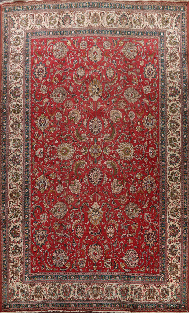 Floral Red Tabriz Persian Area Rug 11x15