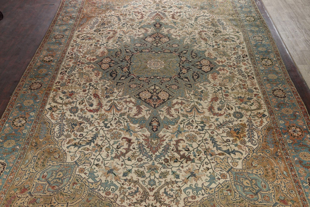 100% Vegetable Dye Floral Heriz SERAPI Persian Area Rug 13x20