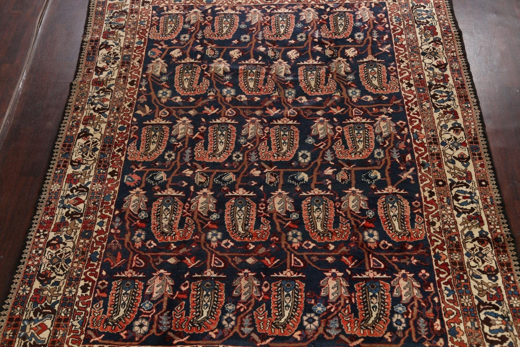 Navy Blue Floral Bakhtiari Persian Area Rug 9x11