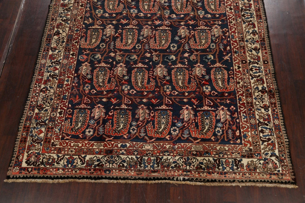 Navy Blue Floral Bakhtiari Persian Area Rug 9x11