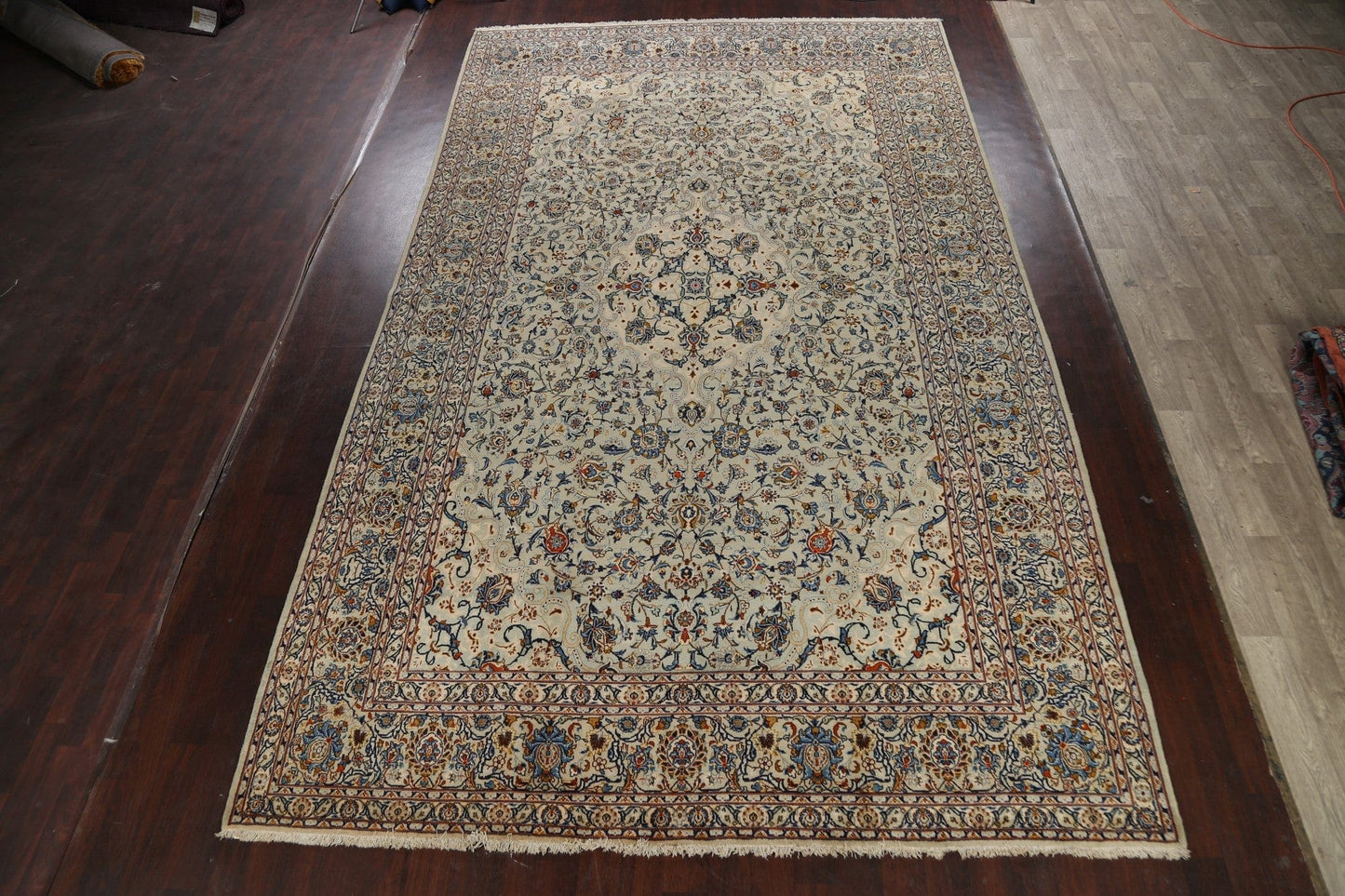 100% Vegetable Dye Floral Kashan Persian Area Rug 10x16