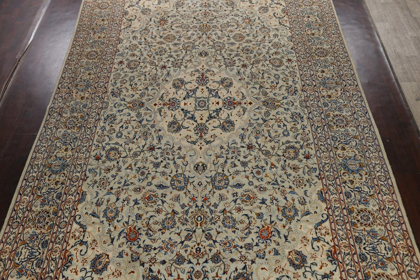 100% Vegetable Dye Floral Kashan Persian Area Rug 10x16