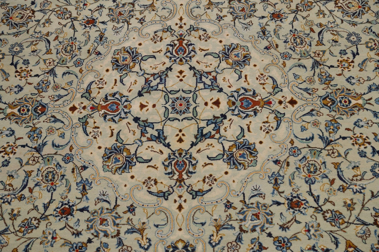 100% Vegetable Dye Floral Kashan Persian Area Rug 10x16