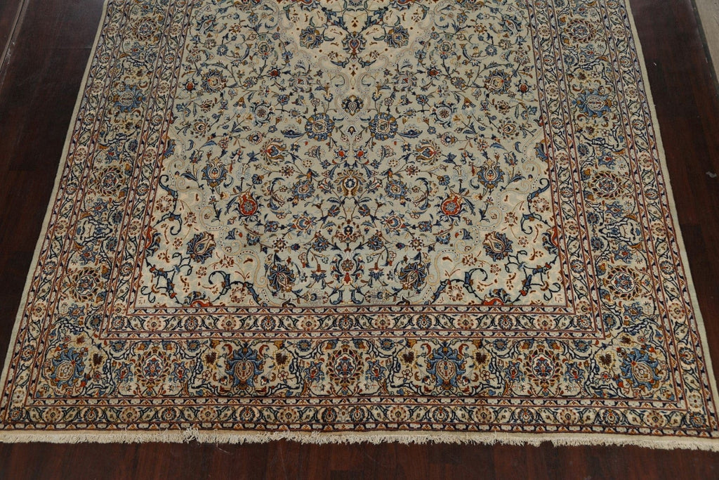 100% Vegetable Dye Floral Kashan Persian Area Rug 10x16