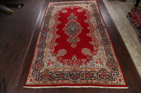 100% Vegetable Dye Floral Kerman Persian Area Rug 10x17