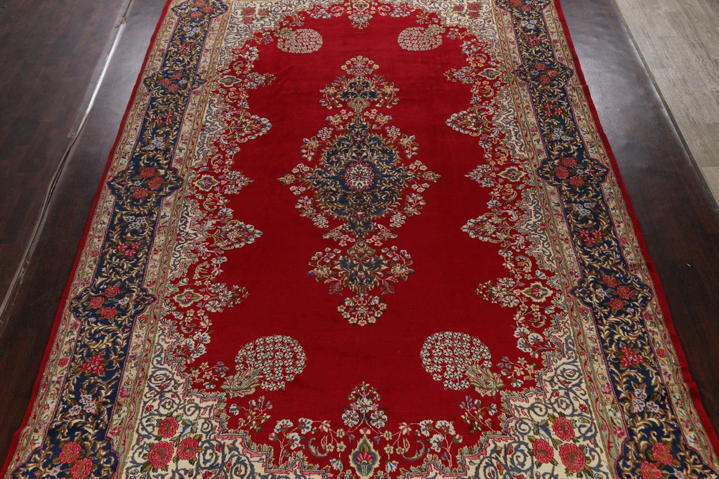 100% Vegetable Dye Floral Kerman Persian Area Rug 10x17