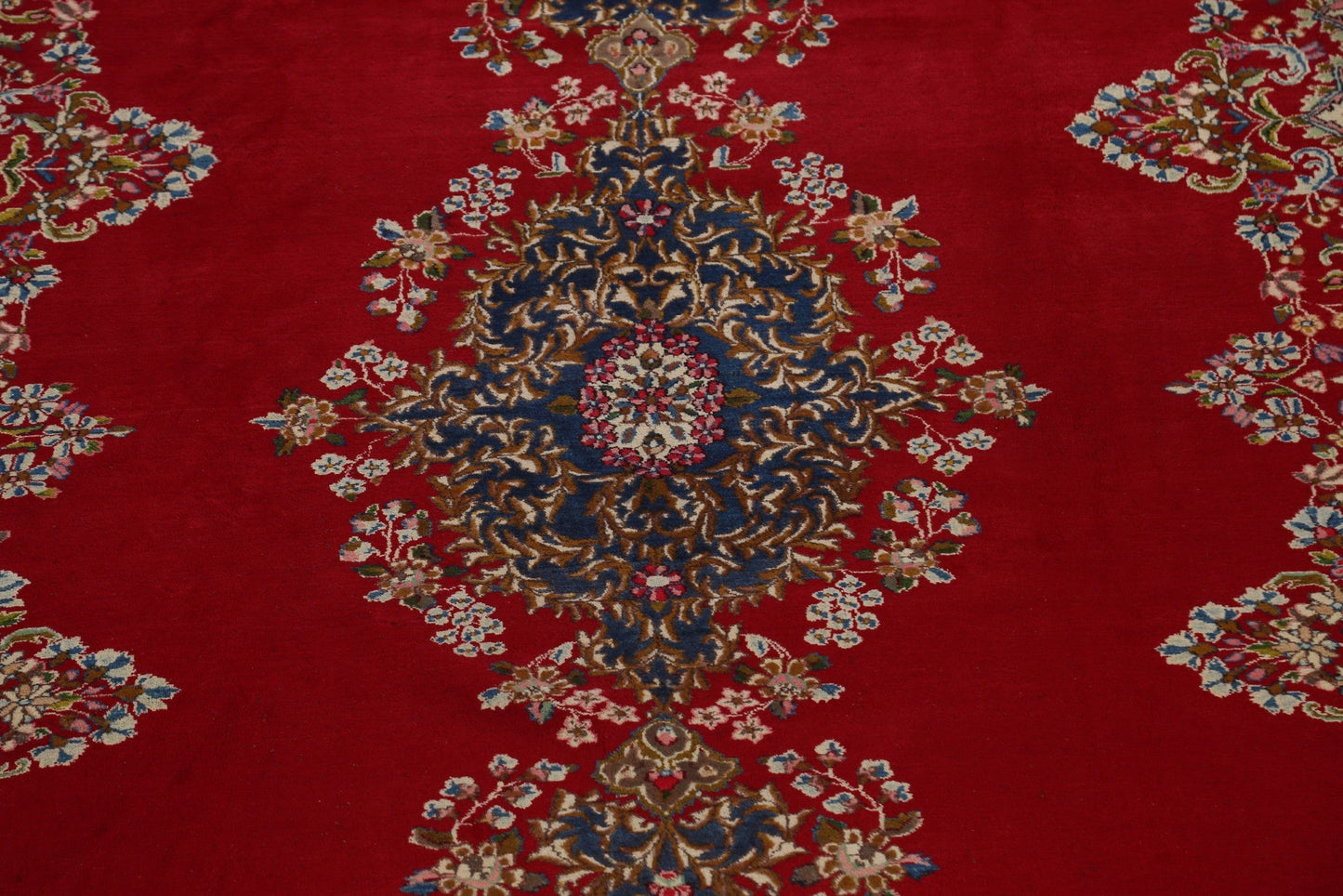 100% Vegetable Dye Floral Kerman Persian Area Rug 10x17