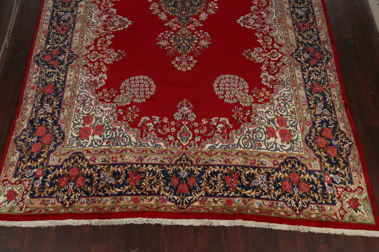 100% Vegetable Dye Floral Kerman Persian Area Rug 10x17