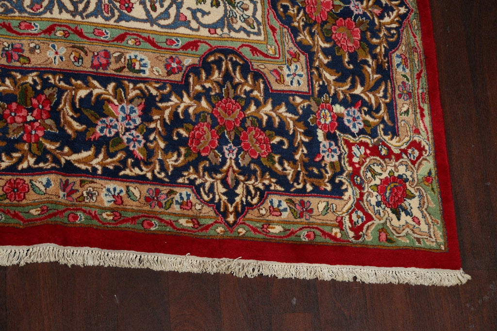 100% Vegetable Dye Floral Kerman Persian Area Rug 10x17