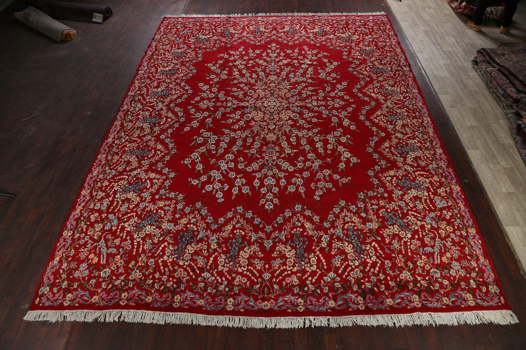 100% Vegetable Dye Floral Kerman Persian Area Rug 13x17