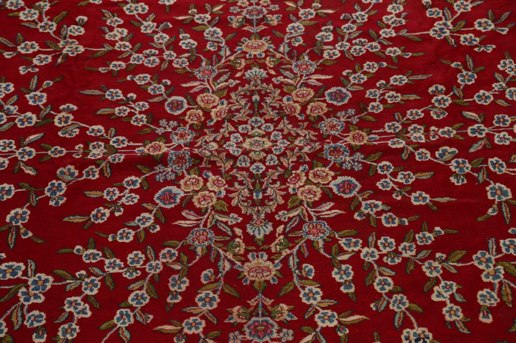 100% Vegetable Dye Floral Kerman Persian Area Rug 13x17