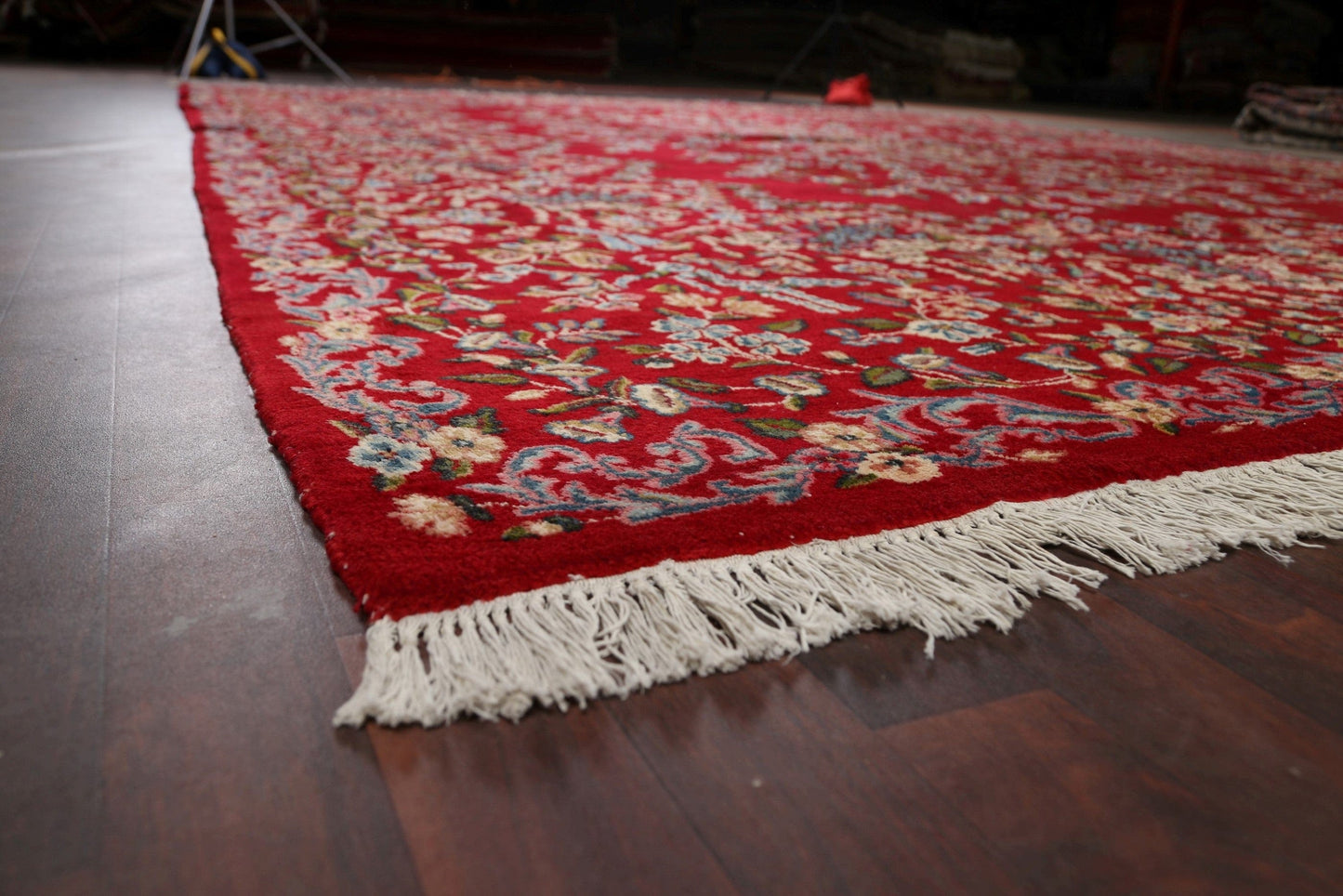 100% Vegetable Dye Floral Kerman Persian Area Rug 13x17