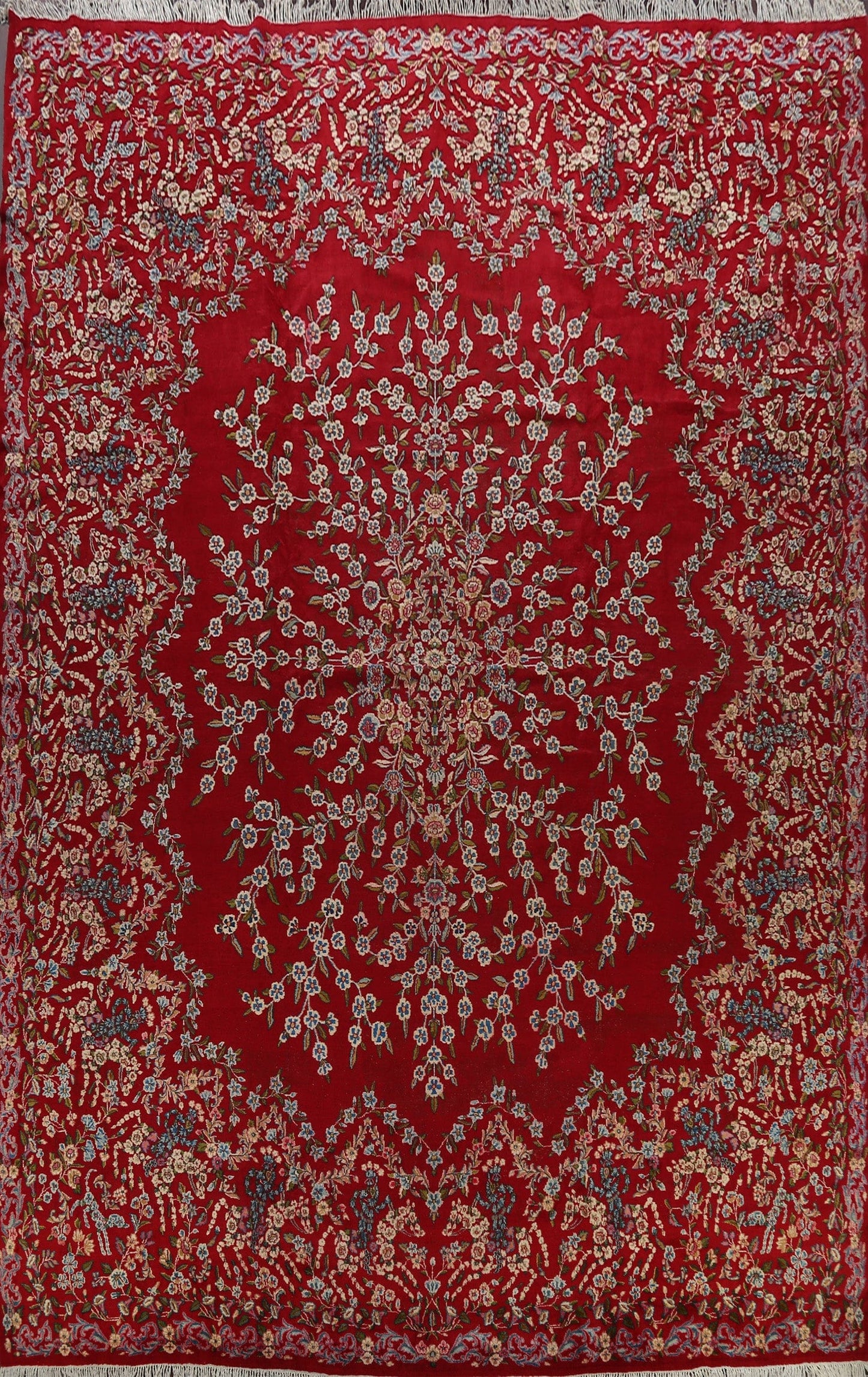 100% Vegetable Dye Floral Kerman Persian Area Rug 13x17