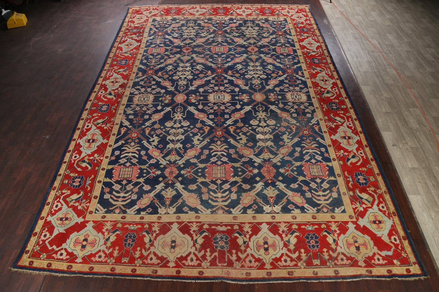 Pre-1900 Antique Vegetable Dye Oushak Persian Area Rug 13x19