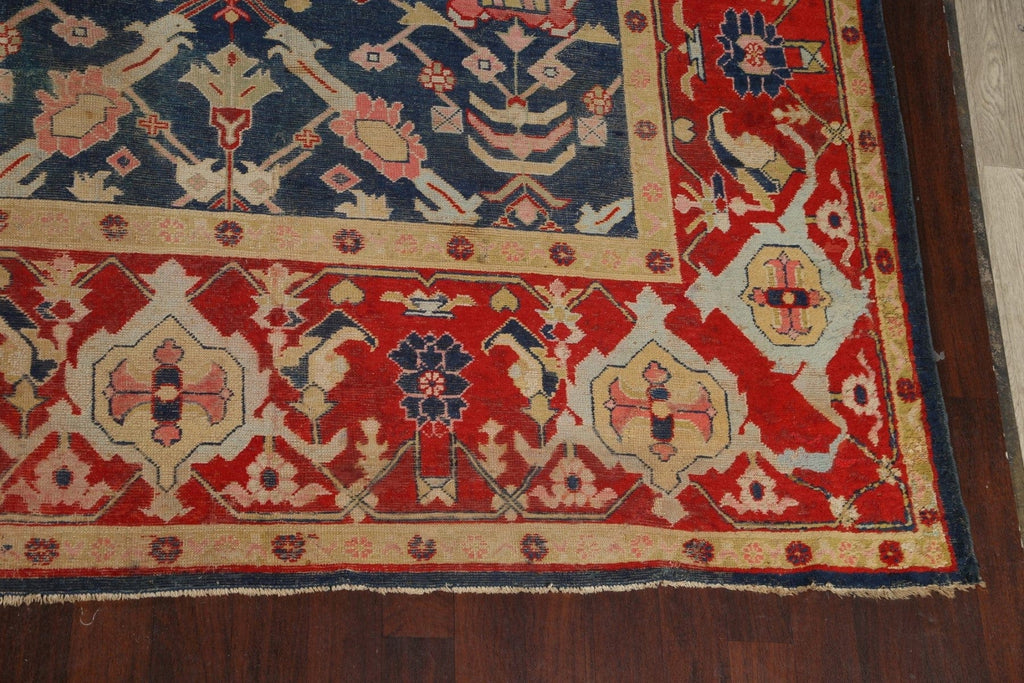 Pre-1900 Antique Vegetable Dye Oushak Persian Area Rug 13x19