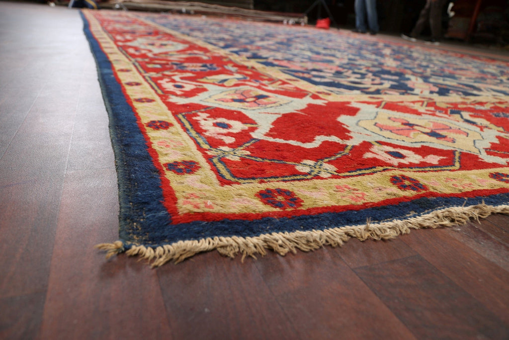 Pre-1900 Antique Vegetable Dye Oushak Persian Area Rug 13x19