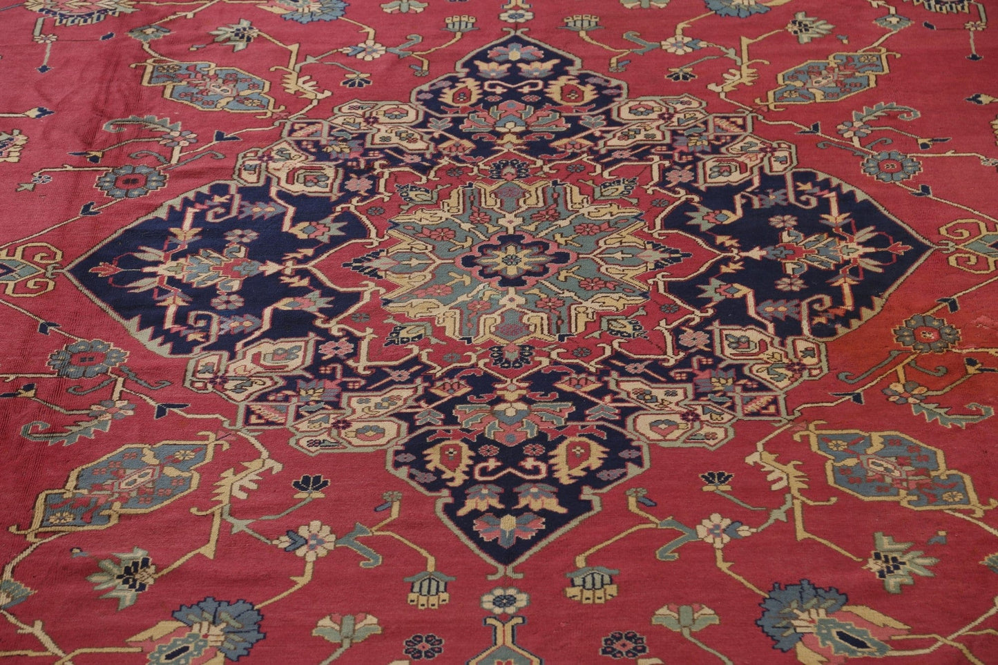 Antique Vegetable Dye Anatolian Oriental Area Rug 16x25