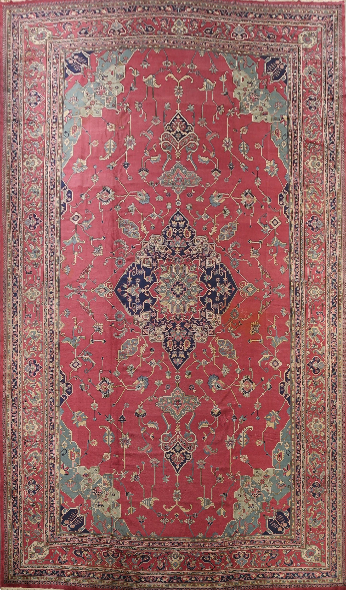 Antique Vegetable Dye Anatolian Oriental Area Rug 16x25