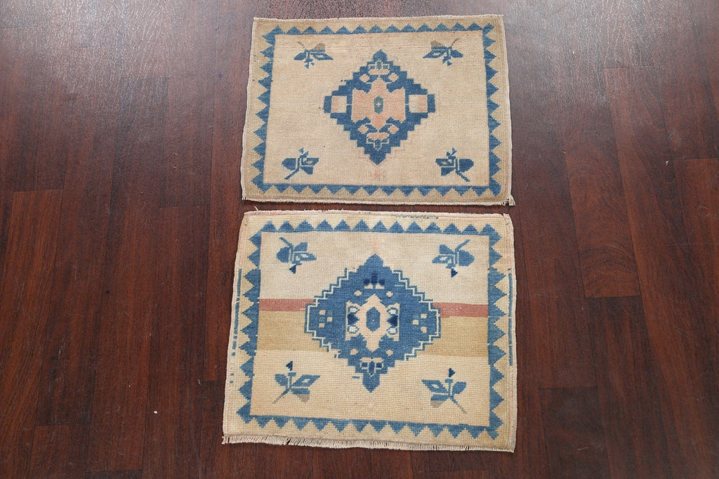 Set of 2 Geometric Anatolian Oriental Area Rugs 2x2