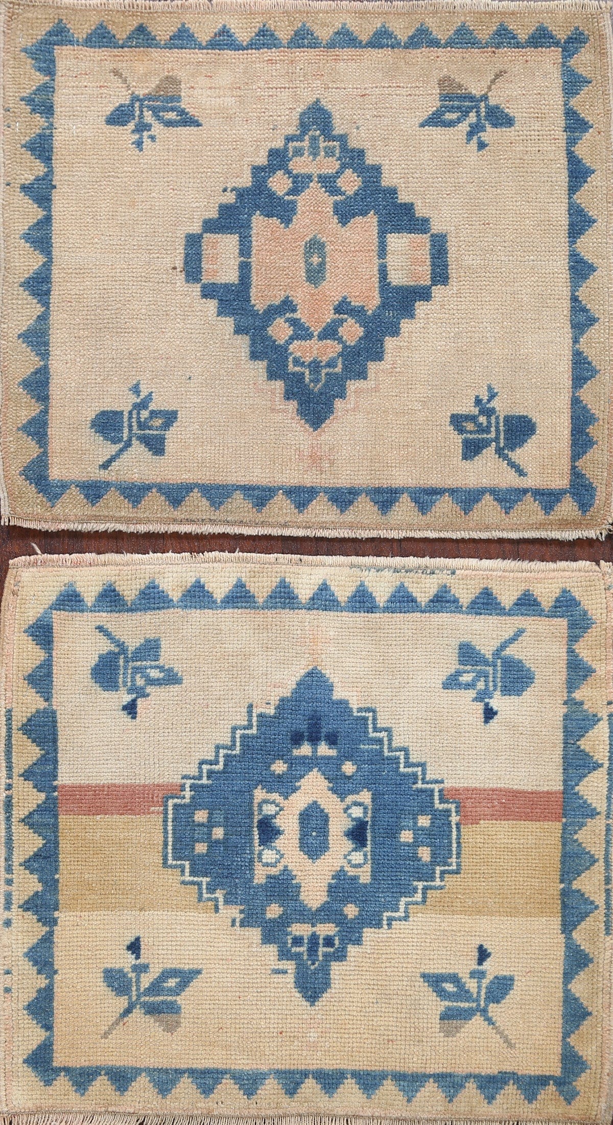 Set of 2 Geometric Anatolian Oriental Area Rugs 2x2