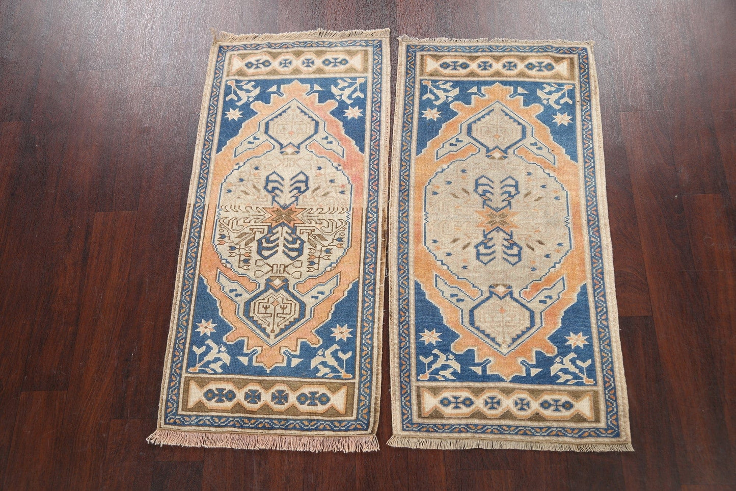 Set of 2 Geometric Oushak Oriental Area Rugs 2x4