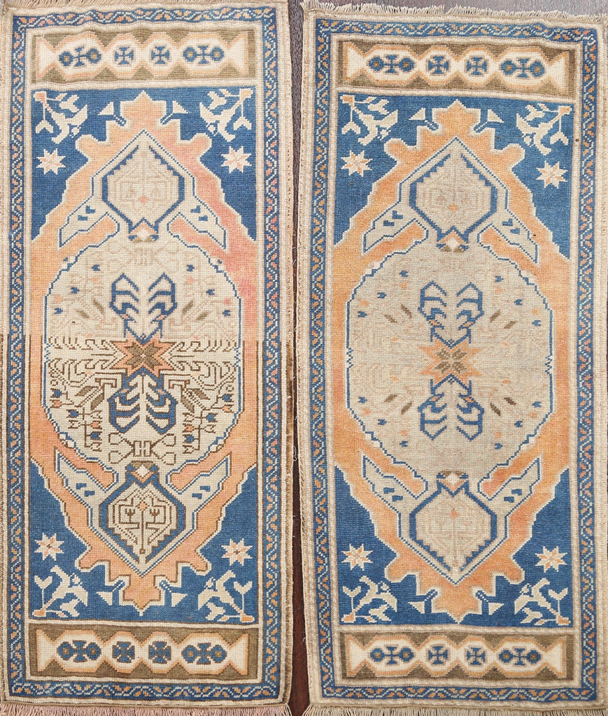 Set of 2 Geometric Oushak Oriental Area Rugs 2x4