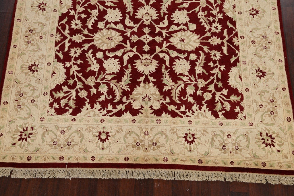 100% Vegetable Dye Floral Agra Oriental Area Rug 7x7 Square