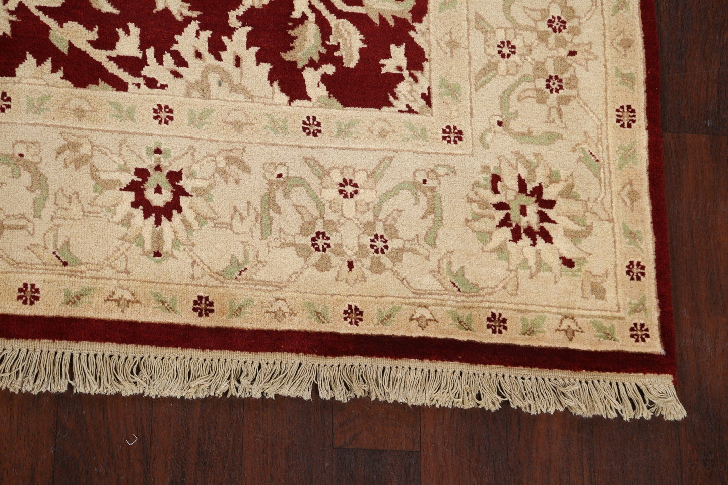 100% Vegetable Dye Floral Agra Oriental Area Rug 7x7 Square