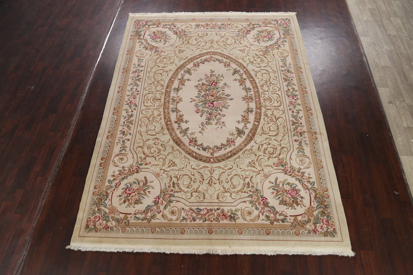 100% Vegetable Dye Aubusson Oriental Area Rug 9x12