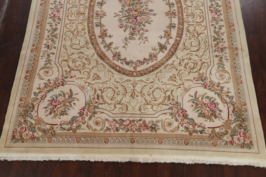 100% Vegetable Dye Aubusson Oriental Area Rug 9x12