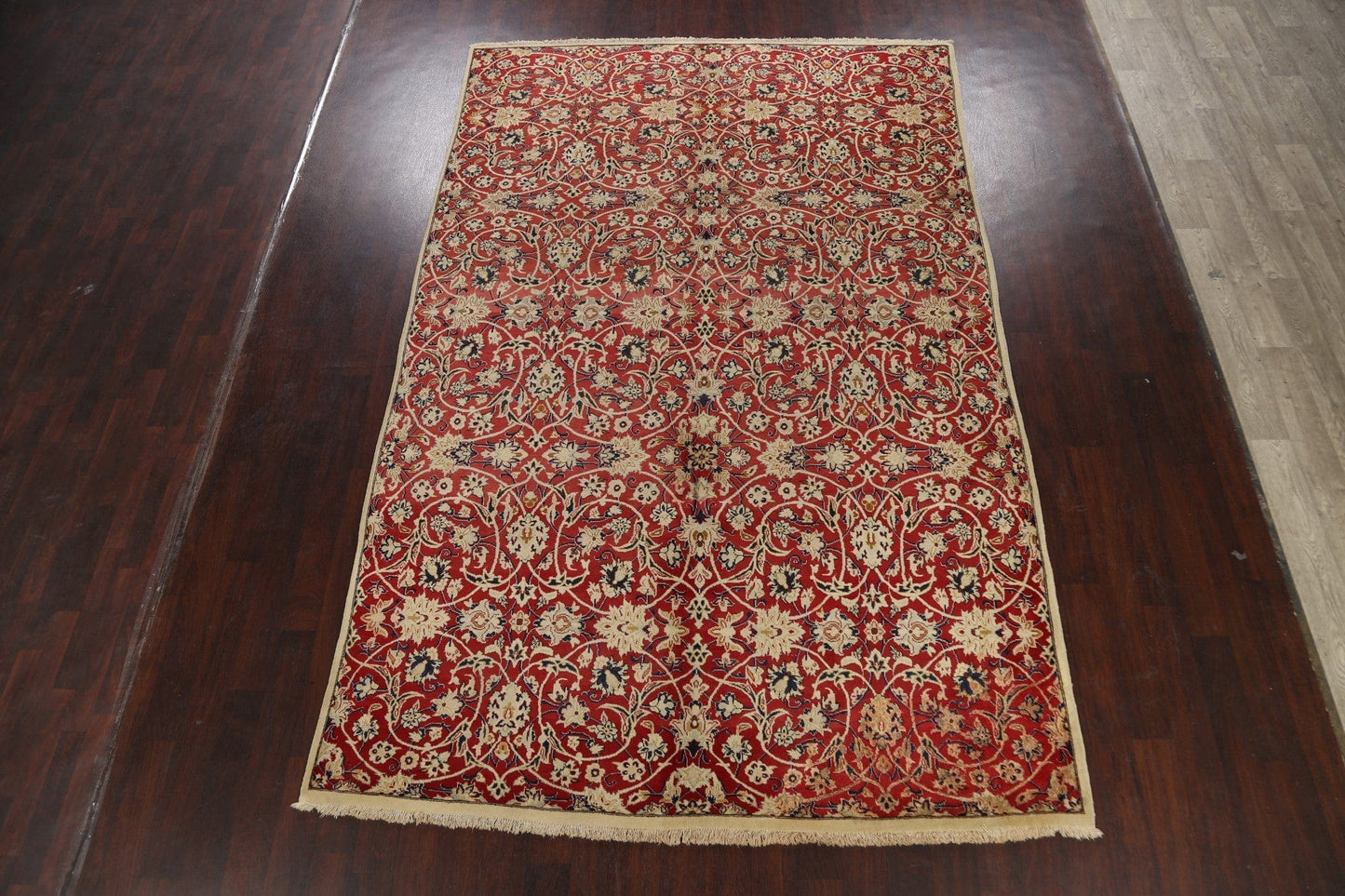 100% Vegetable Dye Floral Kashan Persian Area Rug 8x12