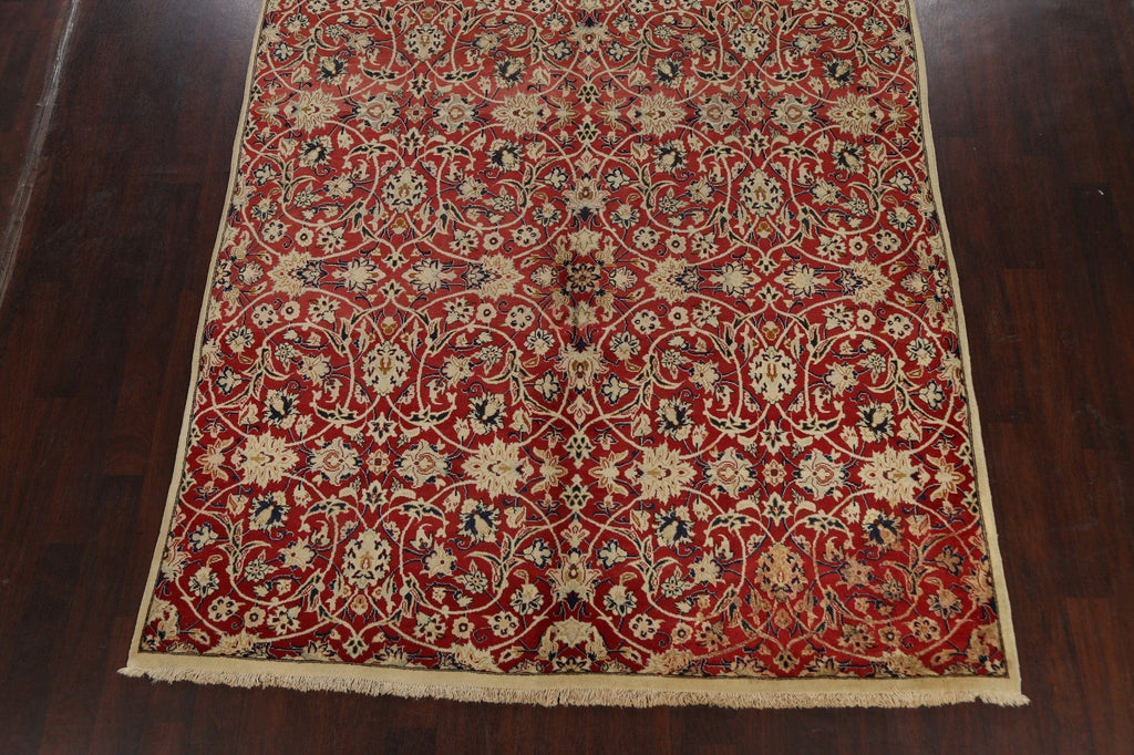 100% Vegetable Dye Floral Kashan Persian Area Rug 8x12